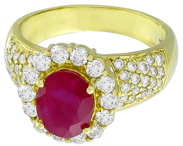 2.00ct Ruby 2.00ct Diamond Ring