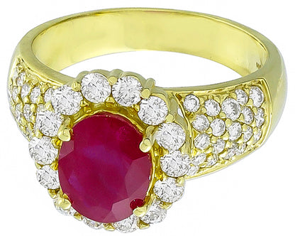 2.00ct Ruby 2.00ct Diamond Ring