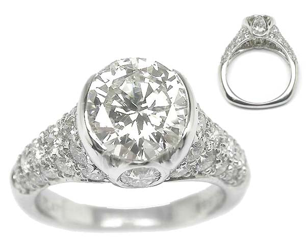 2.01ct Diamond 18k White Gold & Platinum Engagement Ring