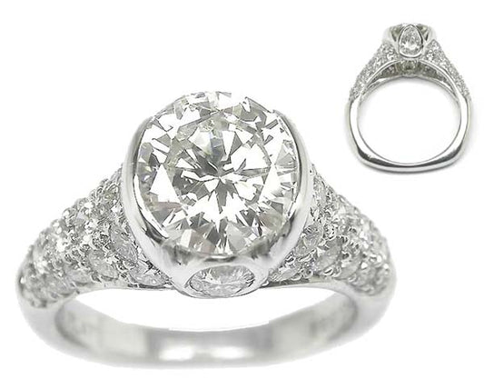 2.01ct Diamond 18k White Gold & Platinum Engagement Ring