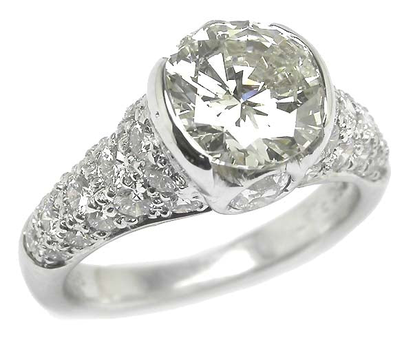 2.01ct Diamond 18k White Gold & Platinum Engagement Ring