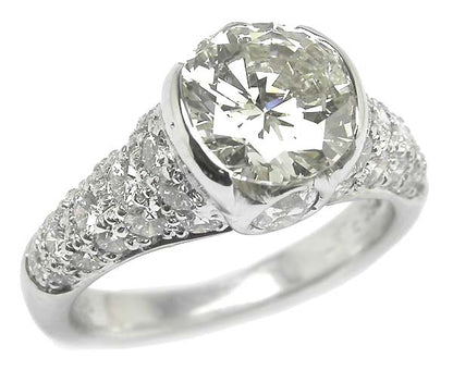 2.01ct Diamond 18k White Gold & Platinum Engagement Ring