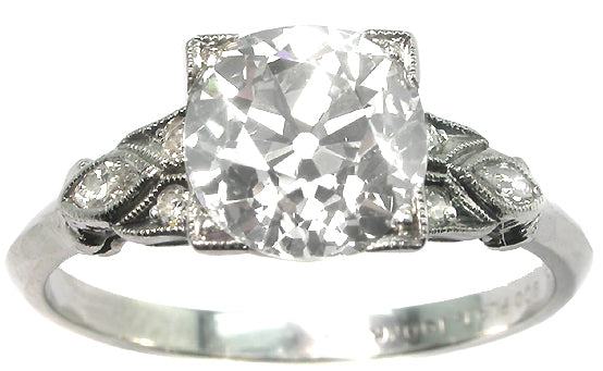 2.03ct Edwardian Platinum Diamond Engagement Ring