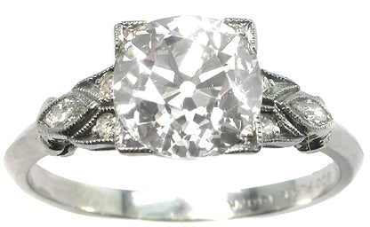 2.03ct Edwardian Platinum Diamond Engagement Ring