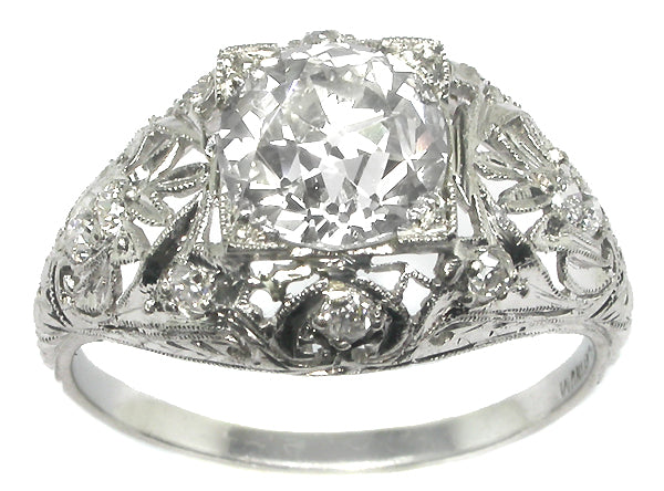 2.04ct Diamond Edwardian Platinum Engagement Ring
