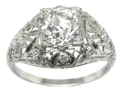 2.04ct Diamond Edwardian Platinum Engagement Ring