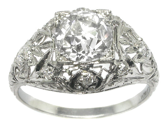 2.04ct Diamond Edwardian Platinum Engagement Ring