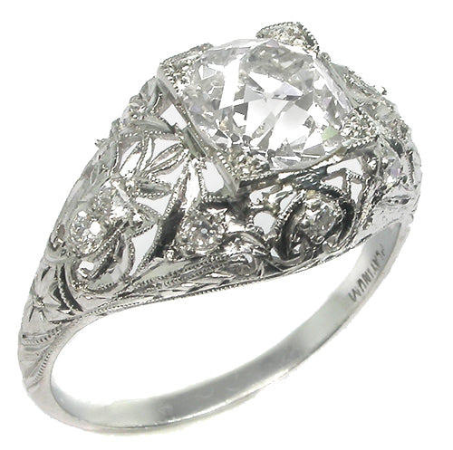 2.04ct Diamond Edwardian Platinum Engagement Ring