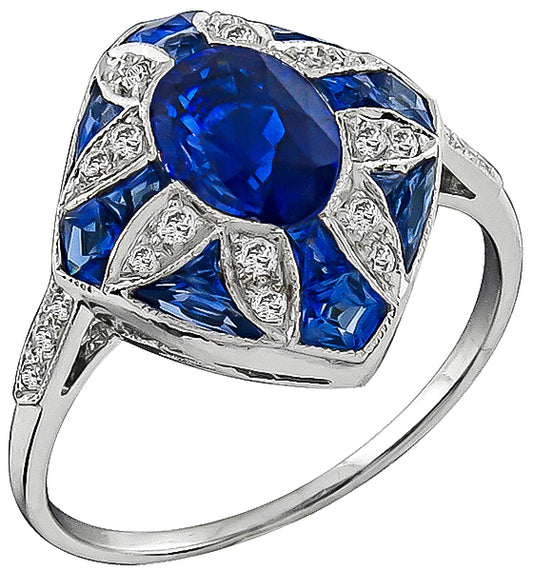 2.05ct Sapphire 0.20ct Diamond Ring
