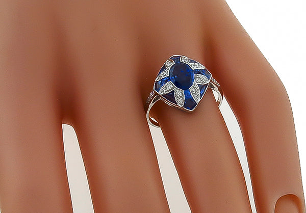 2.05ct Sapphire 0.20ct Diamond Ring