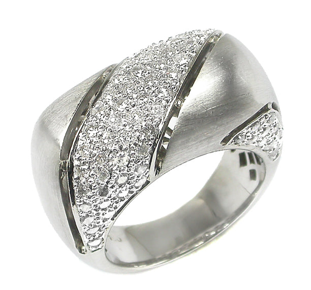 2.10ct Diamond 18k White Satin Finish  Gold Ring