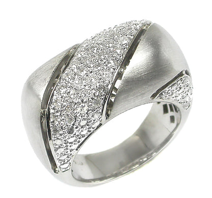 2.10ct Diamond 18k White Satin Finish  Gold Ring