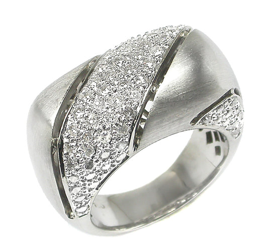 2.10ct Diamond 18k White Satin Finish  Gold Ring