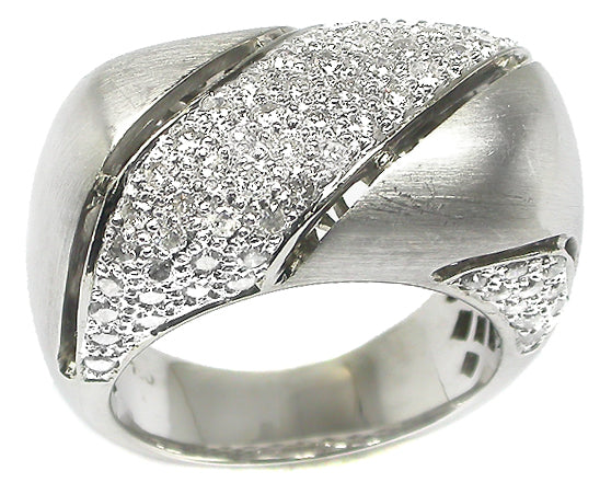 2.10ct Diamond 18k White Satin Finish  Gold Ring