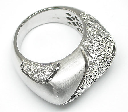 2.10ct Diamond 18k White Satin Finish  Gold Ring