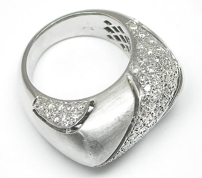 2.10ct Diamond 18k White Satin Finish  Gold Ring