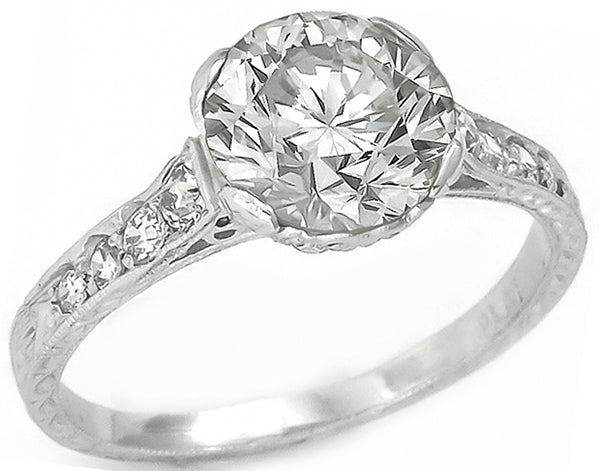 2.11ct GIA Certified Diamond Platinum Enagagement Ring
