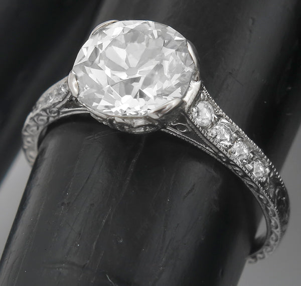 2.11ct GIA Certified Diamond Platinum Enagagement Ring