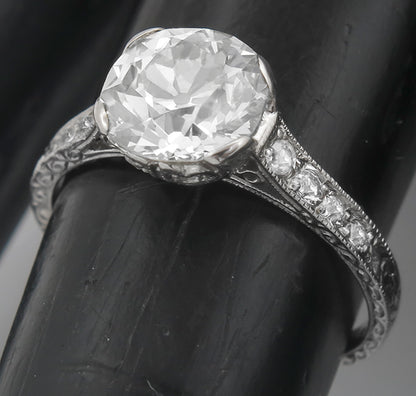 2.11ct GIA Certified Diamond Platinum Enagagement Ring