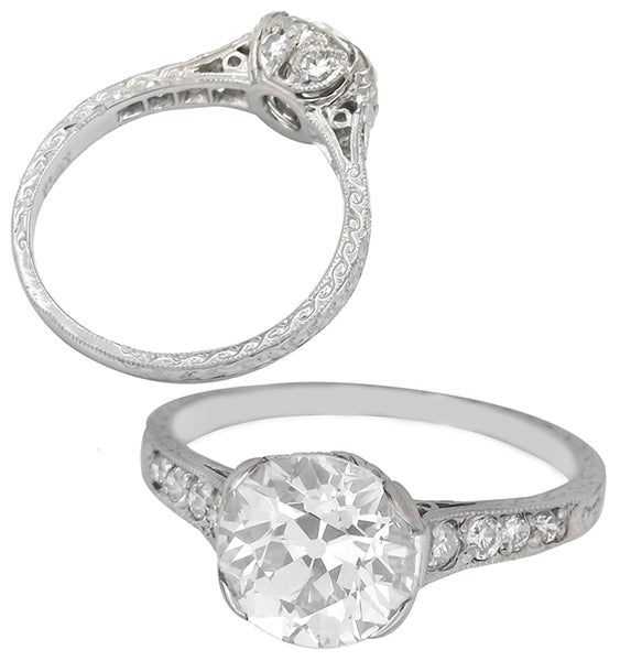 2.11ct GIA Certified Diamond Platinum Enagagement Ring