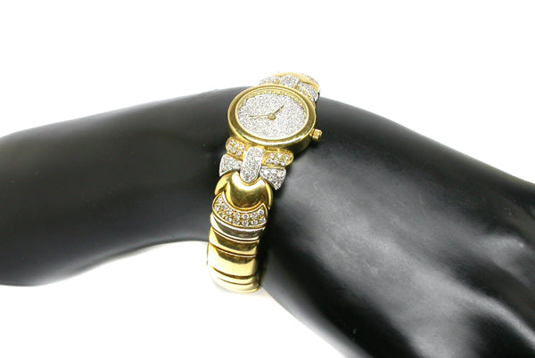 2.15ct Diamond 18k Yellow & White Gold Watch