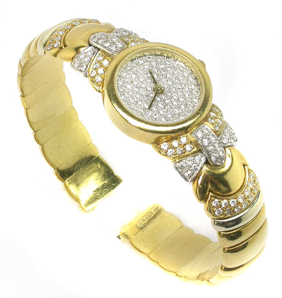 2.15ct Diamond 18k Yellow & White Gold Watch