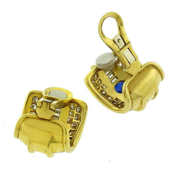 2.15ct Sapphire 4.00ct Diamond Earrings