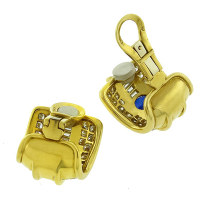 2.15ct Sapphire 4.00ct Diamond Earrings