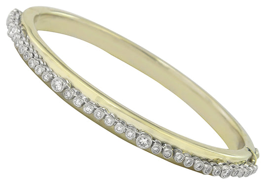 2.20ct Diamond Gold Bangle