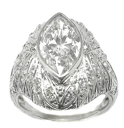 2.20ct Marquise Cut Platinum Ring