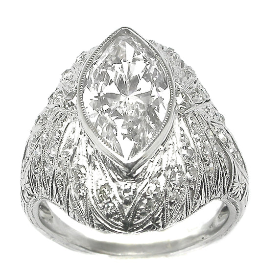 2.20ct Marquise Cut Platinum Ring