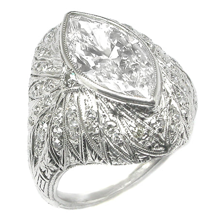 2.20ct Marquise Cut Platinum Ring