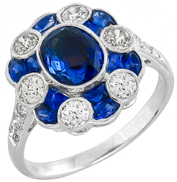 2.20ct Sapphire 0.80ct Diamond Ring