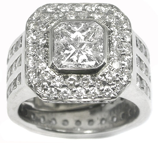 2.24ct Radiant  Cut Diamond 14k White Gold  Ring