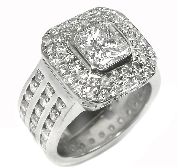 2.24ct Radiant  Cut Diamond 14k White Gold  Ring