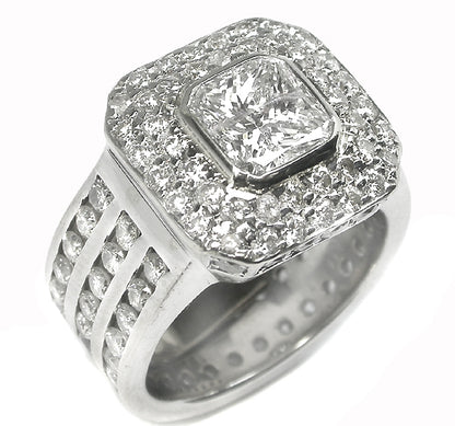 2.24ct Radiant  Cut Diamond 14k White Gold  Ring