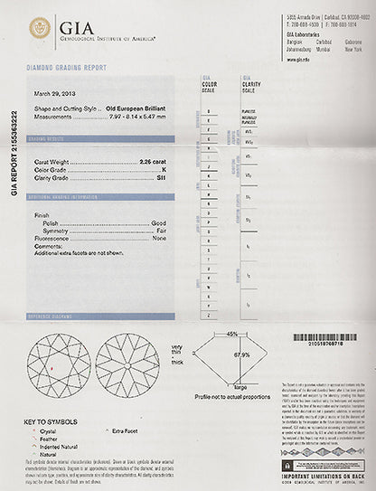2.26ct Diamond PLatinum Engagement Ring