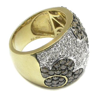 2.30ct Champagne Diamond White Diamond 18k Yellow & White Gold Heart Ring