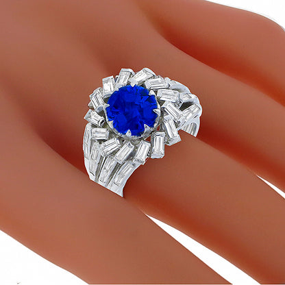 2.36ct Sapphire 0.90ct Diamond Gold Ring