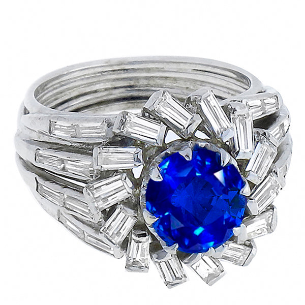 2.36ct Sapphire 0.90ct Diamond Gold Ring