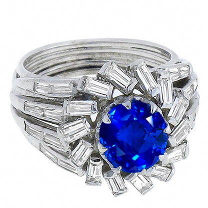 2.36ct Sapphire 0.90ct Diamond Gold Ring