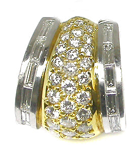 2.40ct Diamond Platinum 18k Yellow Gold Earrings