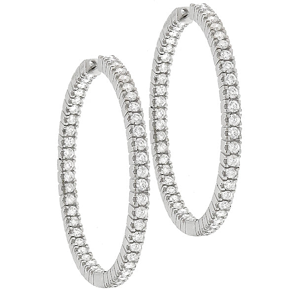 2.48ct Diamond Inside Out Hoops Earrings