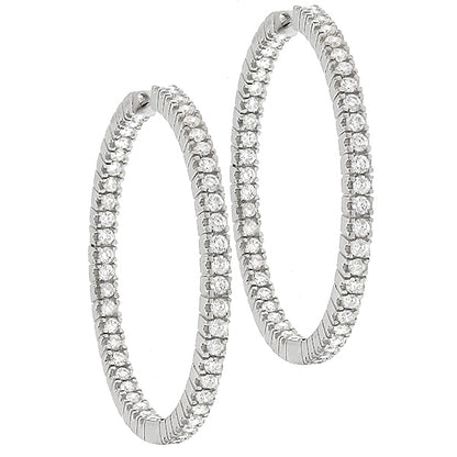 2.48ct Diamond Inside Out Hoops Earrings