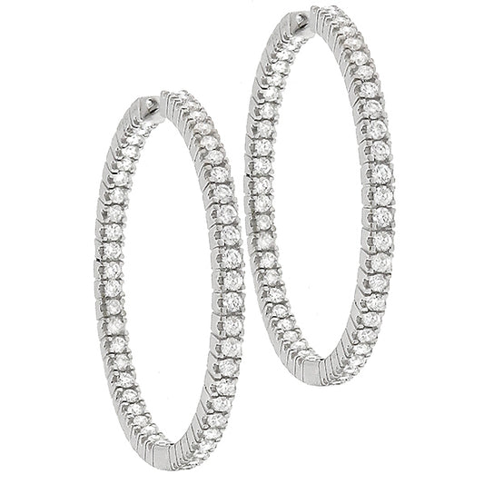 2.48ct Diamond Inside Out Hoops Earrings