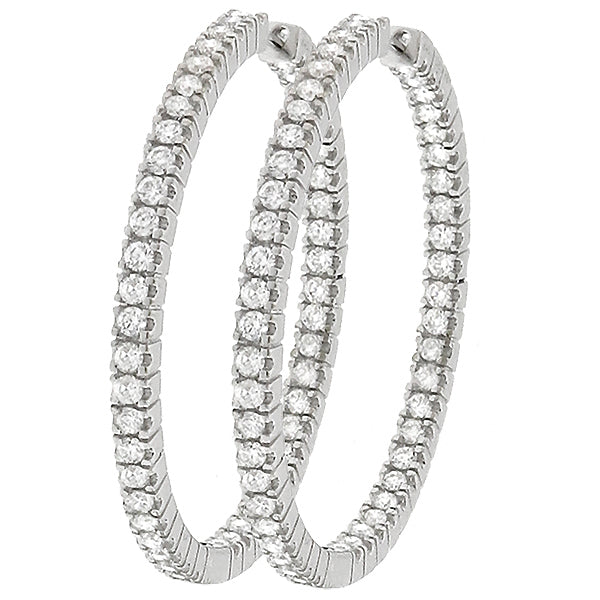 2.48ct Diamond Inside Out Hoops Earrings