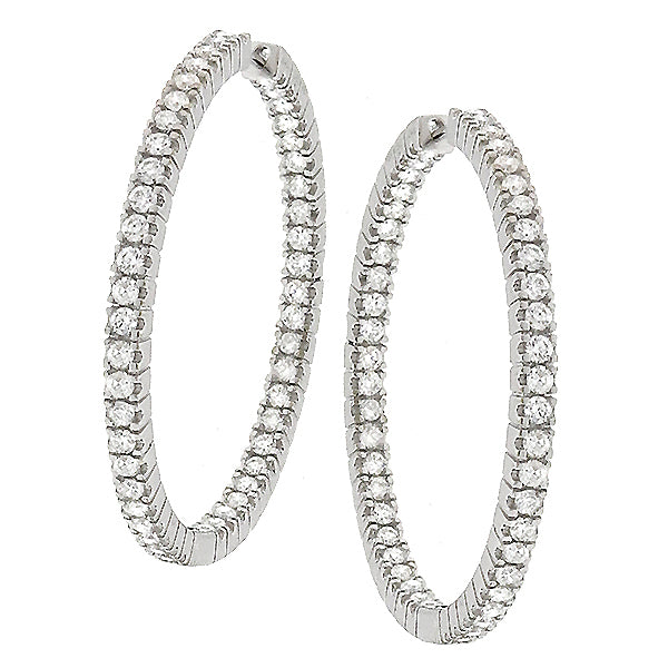 2.48ct Diamond Inside Out Hoops Earrings