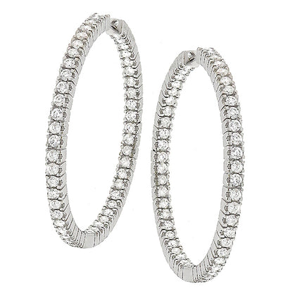 2.48ct Diamond Inside Out Hoops Earrings