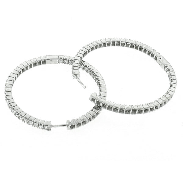 2.48ct Diamond Inside Out Hoops Earrings