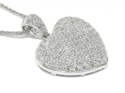 2.50ct Diamond 14k White Gold Heart Necklace